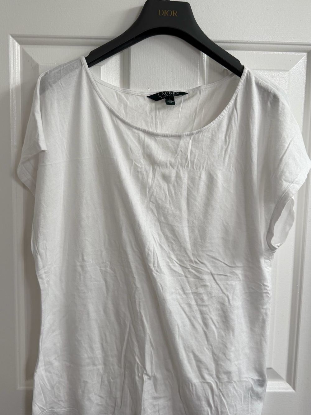 Lauren Ralph Lauren White Scoop Neck Women's Tee